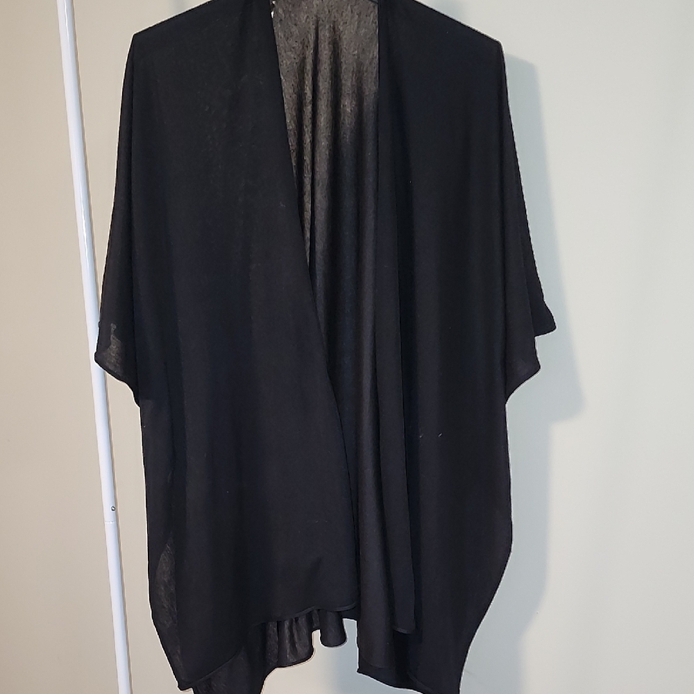 Forever 21 Black Sheer Kimono Lightweight Layering Wrap OS